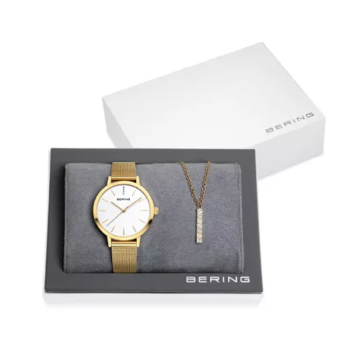 Bering Classic női karóra és nyaklánc szett 13434-334-GWP-SET