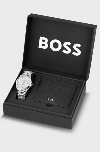Hugo Boss férfi karóra és bőr kártyatartó 1570181SET