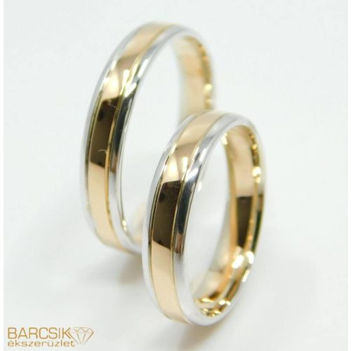 Fehér-rozé arany karikagyűrű 423/FRF,60-as méret