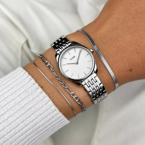 Cluse Féroce Mini Watch Steel White női karóra CW11706