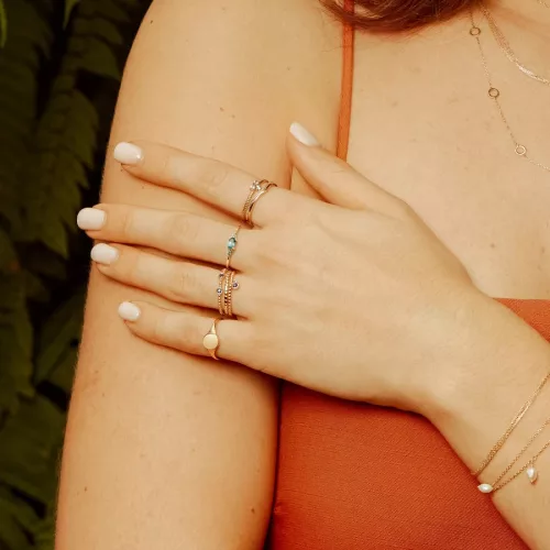 Jackie Gold női arany gyűrű kék topázzal  JKR24.449-54