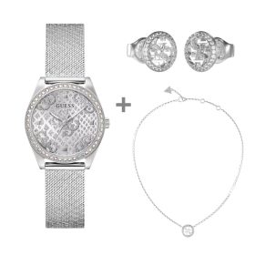   Guess női karóra, nyaklánc és fülbevaló szett JUBE02136JWRHT+JUBN02141JWRHT+GW0748L1