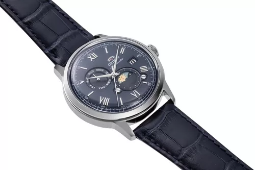 Orient Bambino Sun and Moon Automata férfi karóra RAAK0806L30B