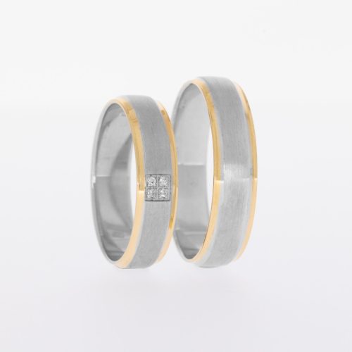 Sárga- fehér arany karikagyűrű SA01, 48-as méret